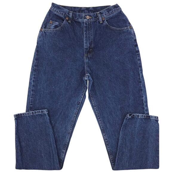 Vintage Lee Jeans Womens 12 Medium Blue High Rise Tapered Leg Denim 90s - Picture 2 of 12